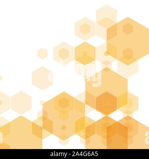 Vector Abstract geometric background. Template brochure design. Orange hexagon shape Stock Vector