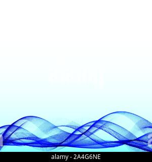Blue futuristic halftone bright smoke wave background. Vector illustration Stock Vector