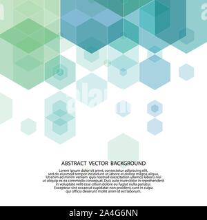 blue green hexagon background. polygonal style layout for advertising. Stock Vector