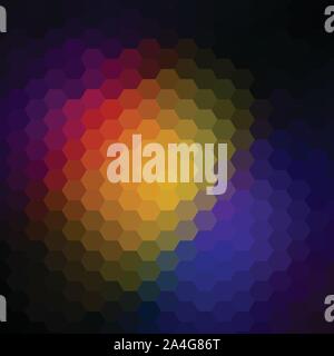 Polygon gradient pattern of hexagons. Vector illustration. Colorful mosaic background for design. Backdrop shades of red for posters, presentations, i Stock Vector