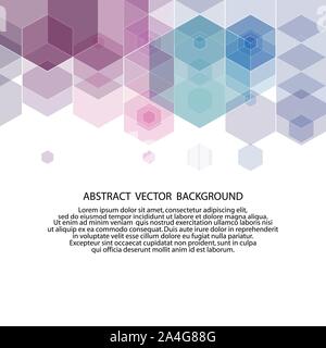 lilac hexagon background. abstract illustration. presentation layout Stock Vector