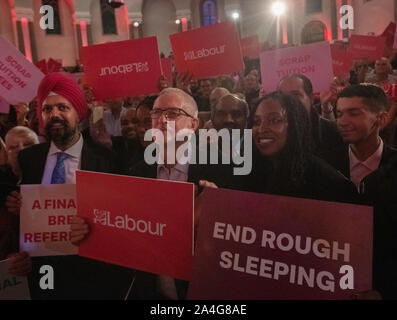 (left to right) Tanmanjeet Singn MP, Labour leader Jeremy Corbyn and Shadow Women & Equalities Secretary Dawn Butler at a post-Queen's Speech rally in Westminster, London. PA Photo. Picture date: Thursday June 14, 2018. See PA story POLITICS Brexit. Photo credit should read: David Mirzoeff/PA Wire Stock Photo