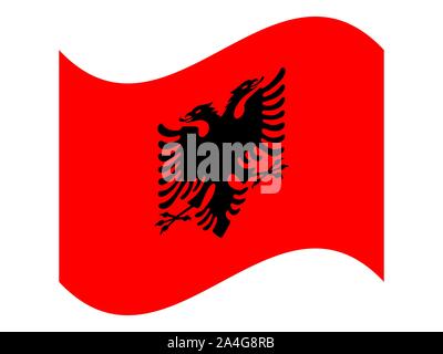 Wave National flag of Albania Vector illustration eps10. Stock Vector