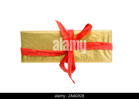 Christmas Gift Box Placed On White Background Stock Photo