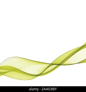 Bright green vector waves abstract background Stock Vector
