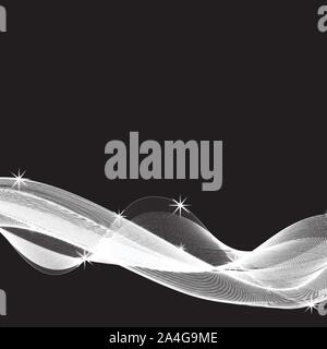 Vector illustration realistic smoke on black background Stock Vector