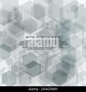 gray hexagons. abstract vector background. presentation template Stock Vector