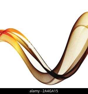 abstract bronze line with ginger wave with brown band isolated on white background. vector illustration Stock Vector