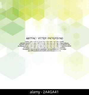 green, yellow hexagons on a black background. modern idea for design decoration. Stock Vector