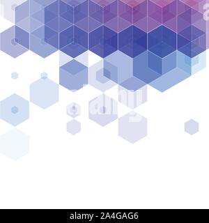 Colored pink-blue hexagon background. abstract vector illustration. Stock Vector