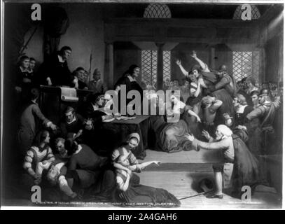 Trial of George Jacobs of Salem for witchcraft, Essex Institute, Salem, Mass. Stock Photo