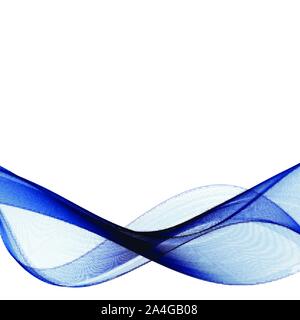 Abstract blue transparent waves on white background Stock Vector