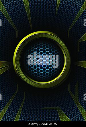Abstract ring with hex grid Stock Vector