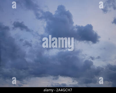 Bluish dramatic cloudscape before storm in September Stock Photo