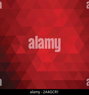 Vector red bright background with triangle shapes. Golden ornament Stock Vector