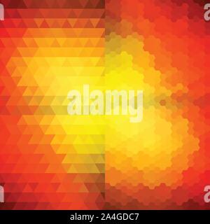 orange hexagon and triangle. abstract vector background Stock Vector