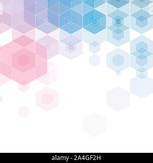 pink blue hexagons. template for business presentation Stock Vector
