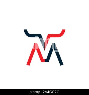 Letter m logo vector element. Red and black - Vector Stock Vector