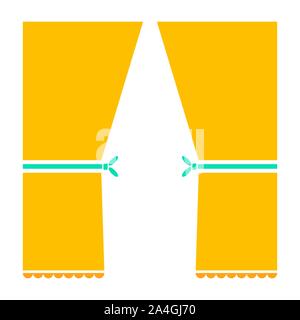 vector stage red curtain illustration - theater image Stock Vector