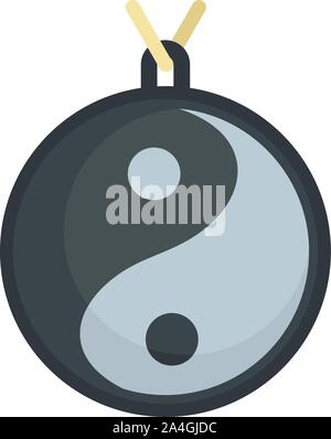 Yin yang medallion icon. Flat illustration of yin yang medallion vector icon for web design Stock Vector