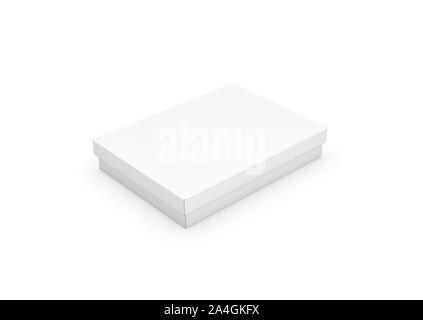 3d rendering of a very slim rectangle box with a lid lying unevenly on ...