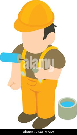 Painter icon, isometric style Stock Vector