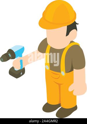 Repairer icon, isometric style Stock Vector