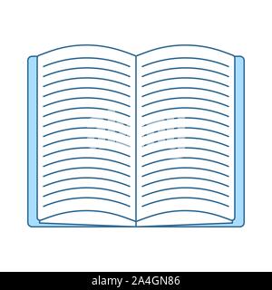 Open Book Icon. Thin Line With Blue Fill Design. Vector Illustration. Stock Vector