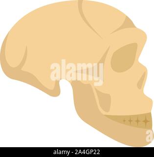 Stone age man skull icon. Flat illustration of stone age man skull vector icon for web design Stock Vector