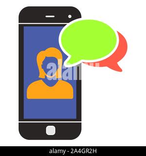 nline Assistant. Vector illustration icon, customer service, female hotline operator advises client, online global technical support 24 7, customer an Stock Vector