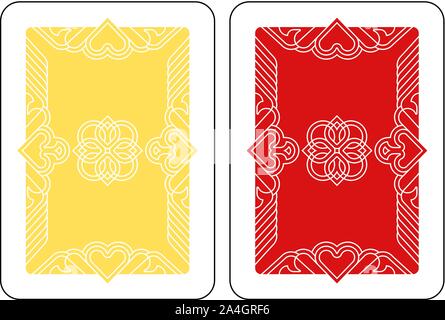 Playing Card Reverse Back in Yellow and Red Stock Vector