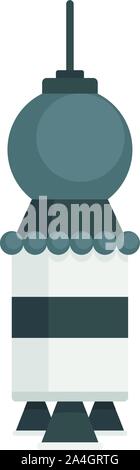 Artificial satellite spaceship icon. Flat illustration of artificial satellite spaceship vector icon for web design Stock Vector