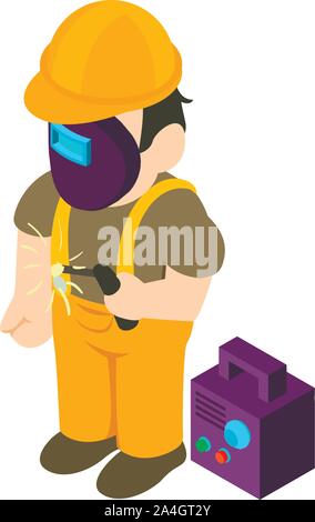 Welder icon, isometric style Stock Vector