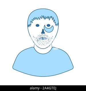 Criminal Man Icon. Thin Line With Blue Fill Design. Vector Illustration. Stock Vector