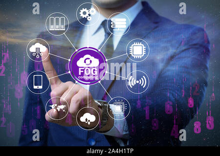 The fog and edge cloud computing concept Stock Photo