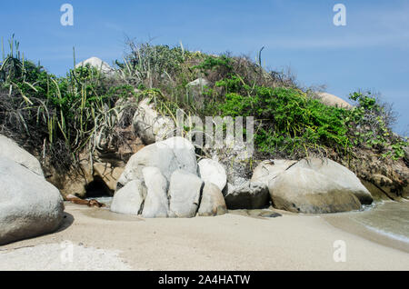 Beautiful rocky landscape in Tayrona National Park, a protected area located in Magdalena Department on the Caribbean Side of Colombia Stock Photo