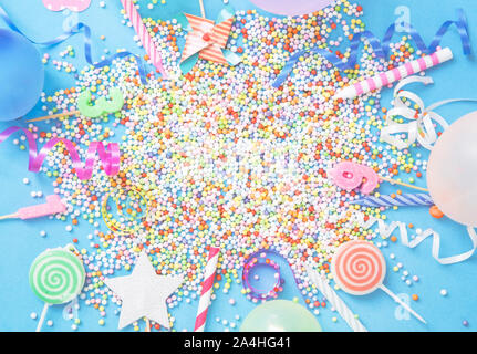 Party accessory on blue background Stock Photo