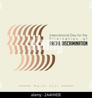 International Day for the Elimination of Racial Discrimination with skin people color Stock Photo