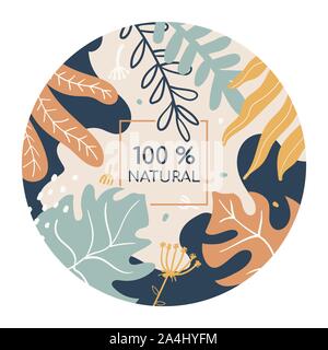 100 percent natural colorful social media banner template Stock Vector