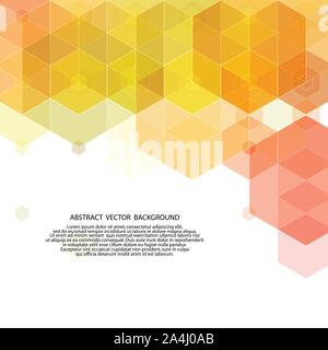 orange vector hexagons. abstract background Stock Vector