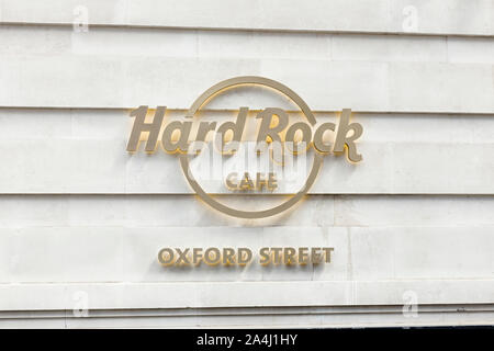 Hard rock cafe sign logo, London, England Stock Photo