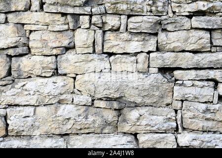 Old stone wall out of shell limestone, Baden-Wurttemberg, Germany Stock Photo