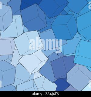 abstract blue cubes. vector geometric background Stock Vector