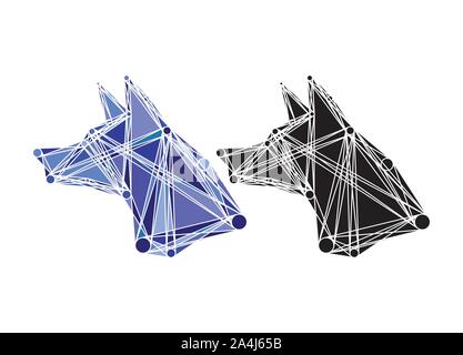 Creative Fox or Dog logo design template, Meta ball concept Stock Vector
