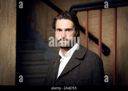 portrait of bearded man in coat Stock Photo