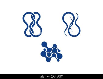 Meta ball logo design template, connection sign symbol Stock Vector