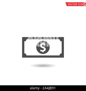 Simple Dollar banknote icon. Money sign isolated, Vector illustration Stock Vector