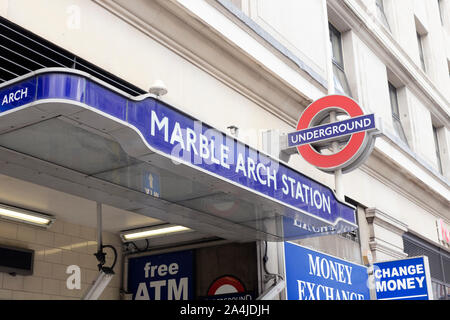 Marble arch tube station, London, England Stock Photo