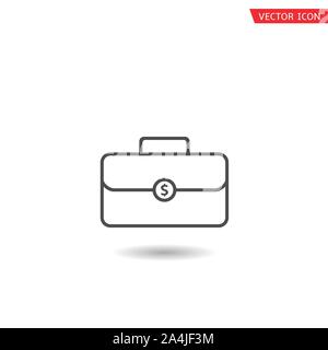 Outline Bag with dollar sign. Briefcase full of money, Vector illustration Stock Vector