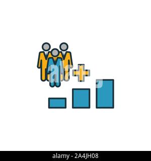 Population Growth icon set. Four elements in diferent styles from icons collection. Creative population growth icons filled, outline, colored and flat Stock Vector